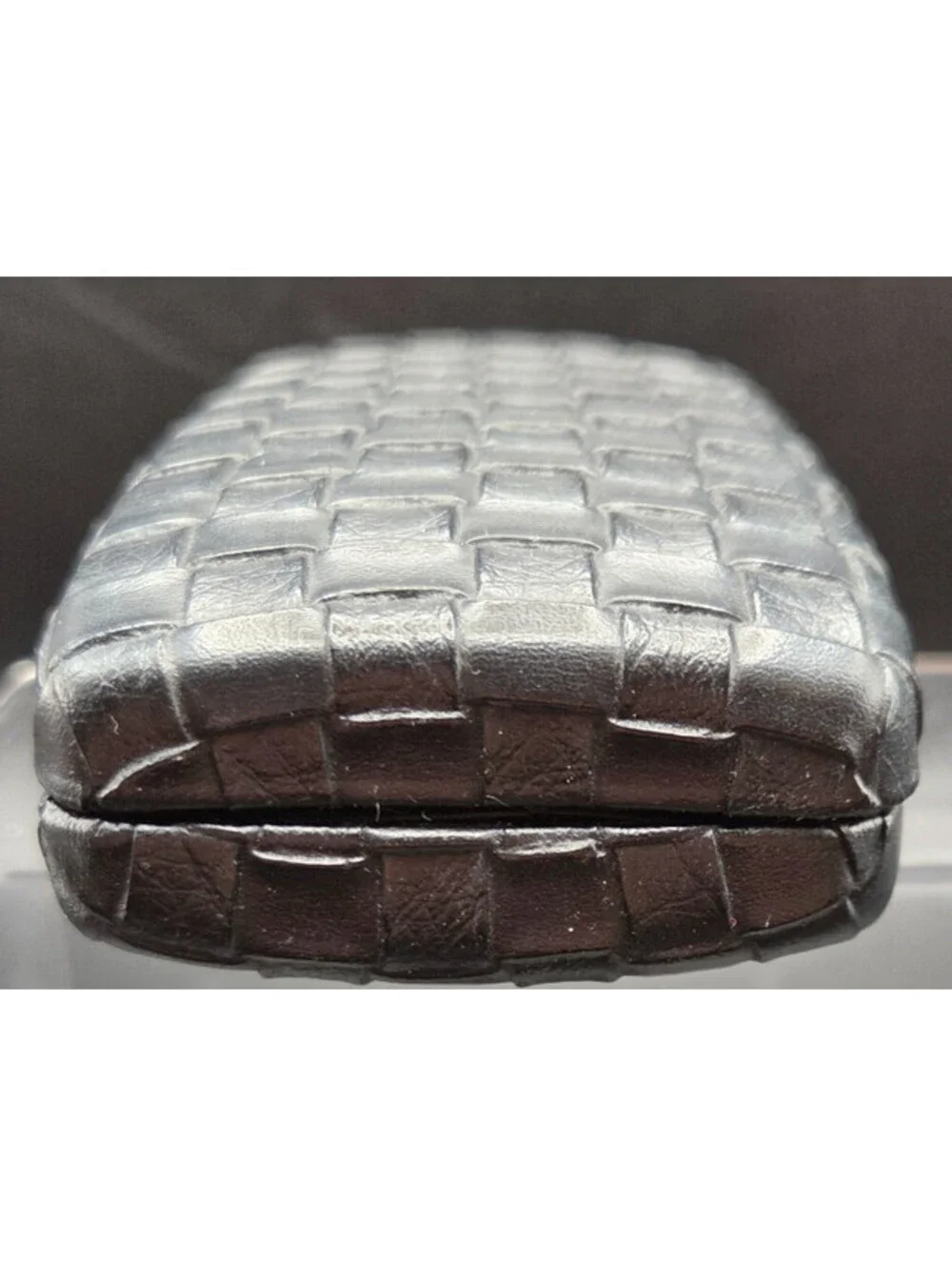 Vintage Eyes On Europe Black Woven/Reptile Texture Hard Clamshell Eyeglass Case